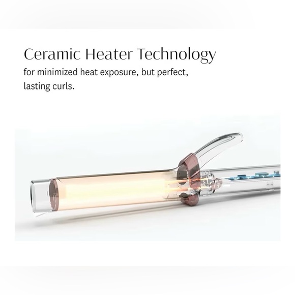 T9 Singlepass 1-1/2” Curling Iron - White and Rose Gold - Picture 6 of 10